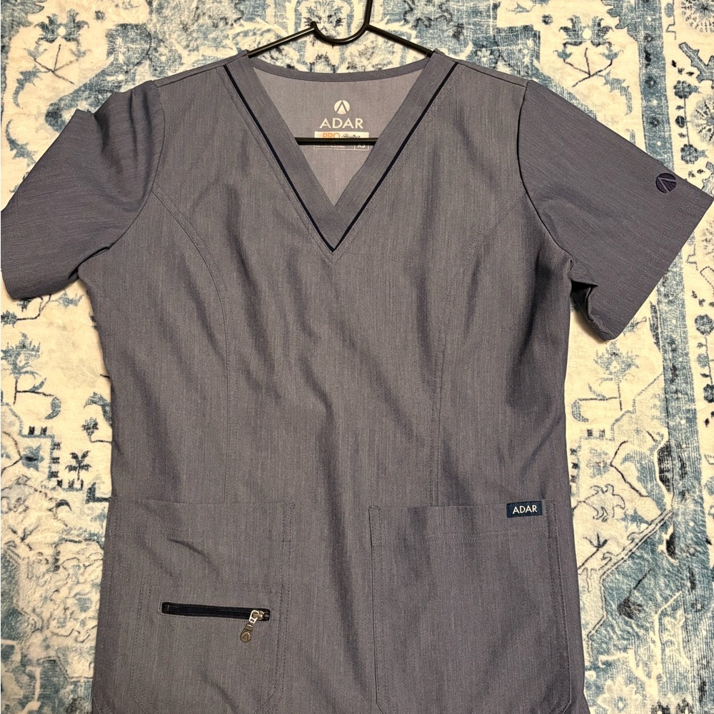 Adar Navy Scrub Top